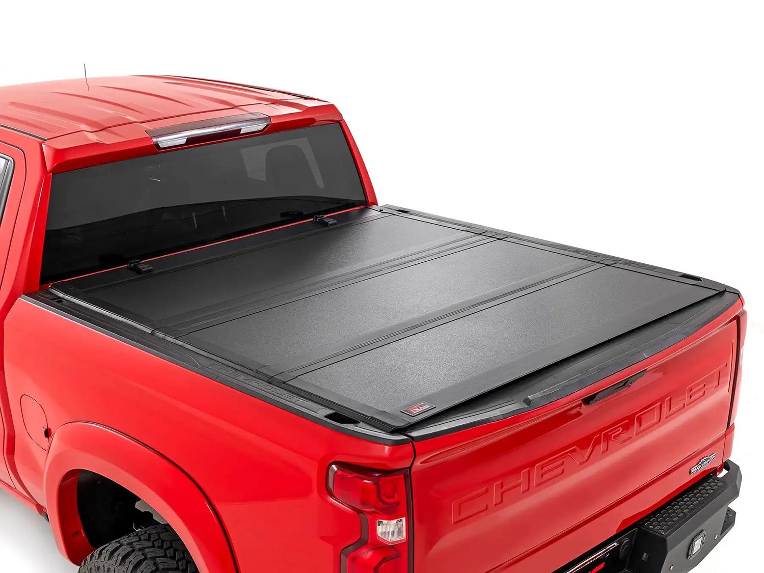 2019-2024 Chevy Silverado 1500 Hard Tri-Fold Flip Up Tonneau Cover by Rough Country