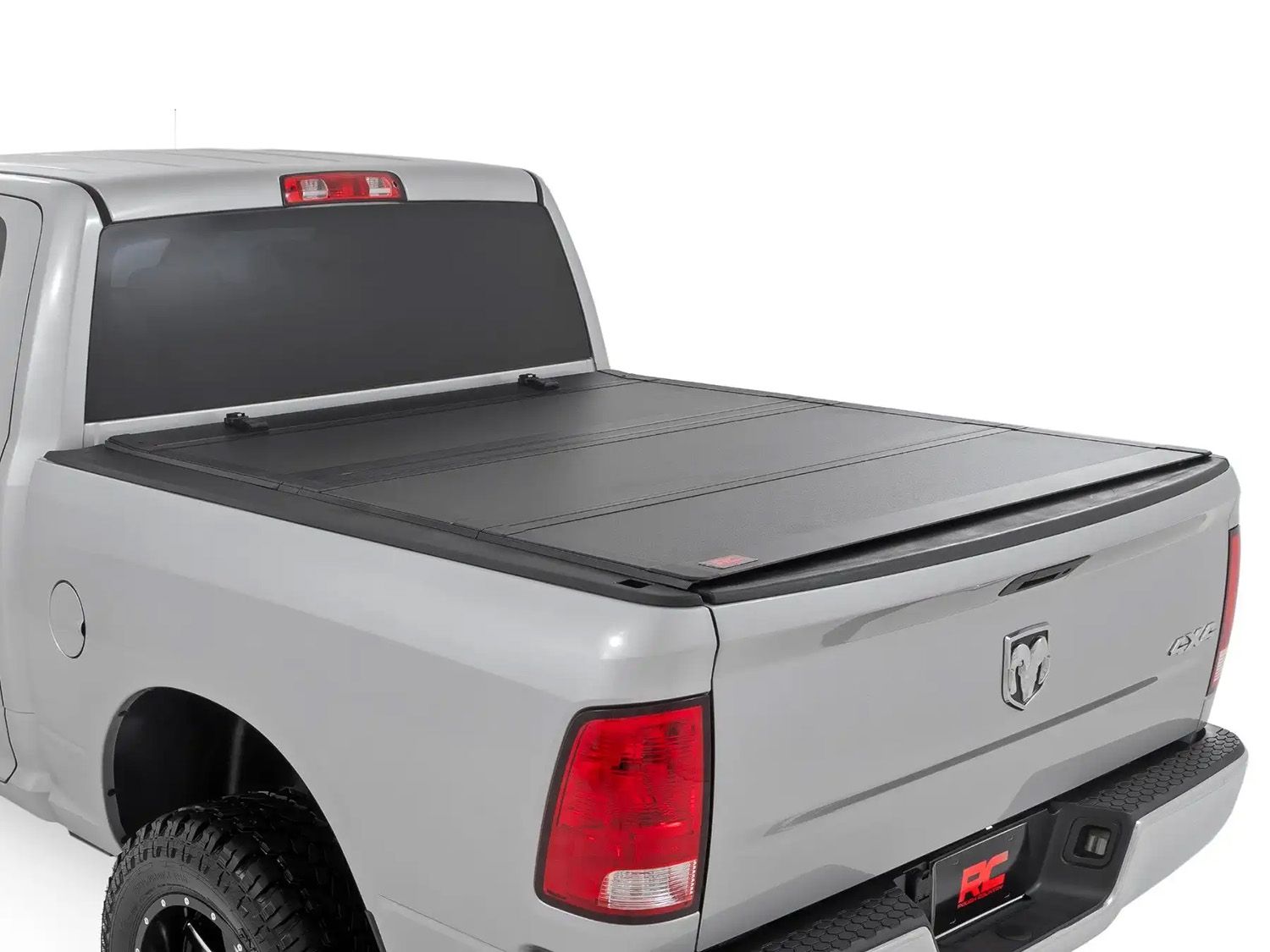 2009-2024 Dodge Ram 2500 (w/6' 4" bed) Hard Tri-Fold Flip Up Tonneau Cover by Rough Country