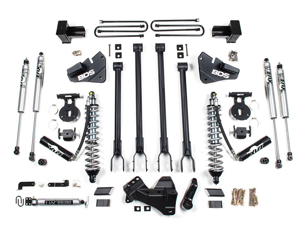 4" 2017-2019 Ford F250/F350 4WD (w/diesel engine) Fox Coilover 4-Link Arm Lift Kit by BDS Suspension
