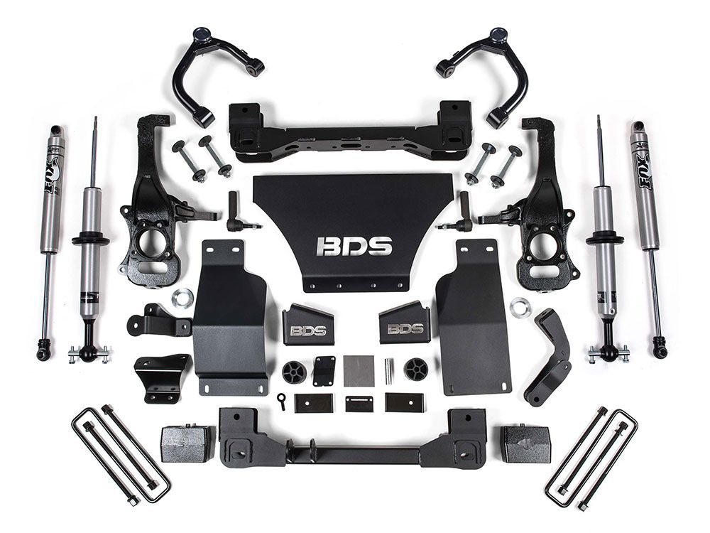 4" 2019-2024 Chevy Silverado 1500 4wd (w/gas engine) Fox Snap-Ring Coilover Lift Kit by BDS Suspension