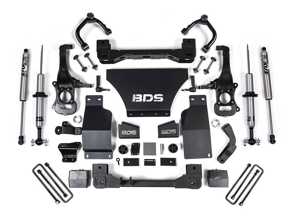 6" 2019-2024 Chevy Silverado 1500 4wd (w/gas engine) Fox Snap-Ring Coilover Lift Kit by BDS Suspension