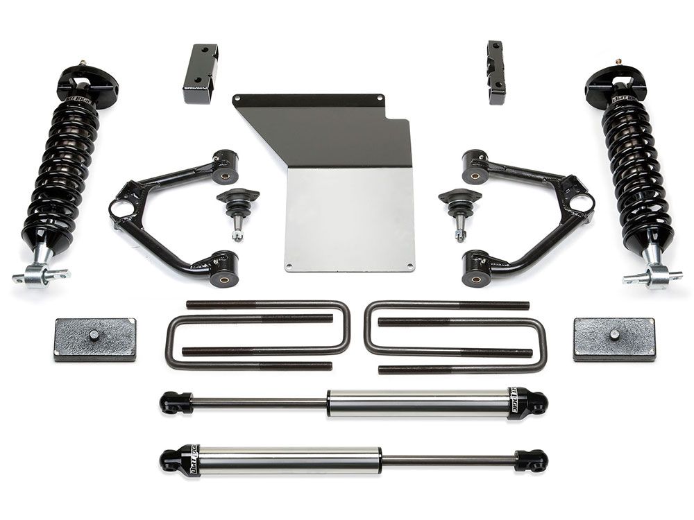 4" 2014-2018 Chevy Silverado 1500 4WD (w/aluminum or stamped steel factory arms) Budget Lift Kit w/ DirtLogics by Fabtech