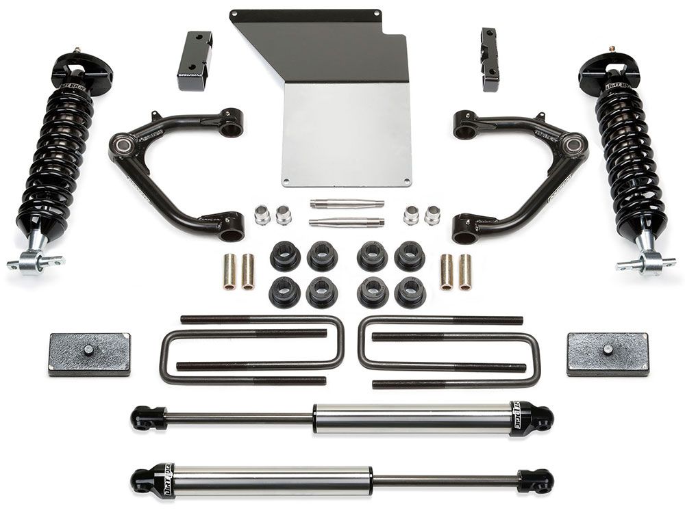 4" 2014-2018 GMC Sierra 1500 4WD (w/aluminum or stamped steel factory arms) Performance Lift Kit w/ DirtLogic Shocks by Fabtech