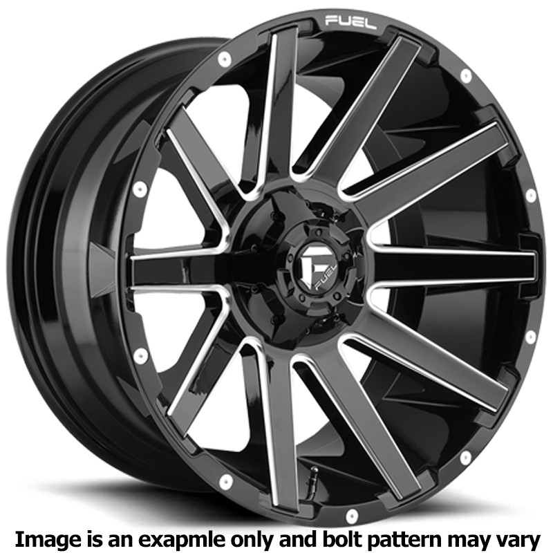 Contra Series D615 Gloss Black Milled Wheel D61520909857 by Fuel