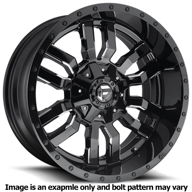Sledge Series D595 Gloss Black Milled Wheel D59522951860 by Fuel