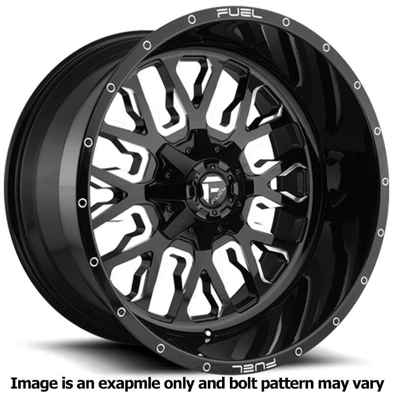 Stroke Series D611 Gloss Black Milled Wheel D61122202647 by Fuel