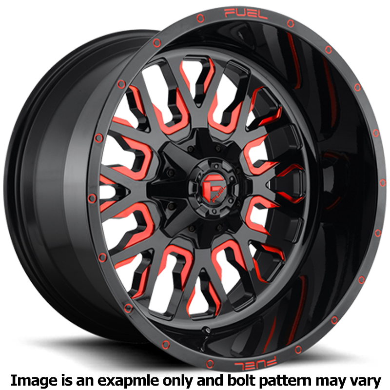 Stroke Series D612 Gloss Milled Red Wheel D61218909857 by Fuel