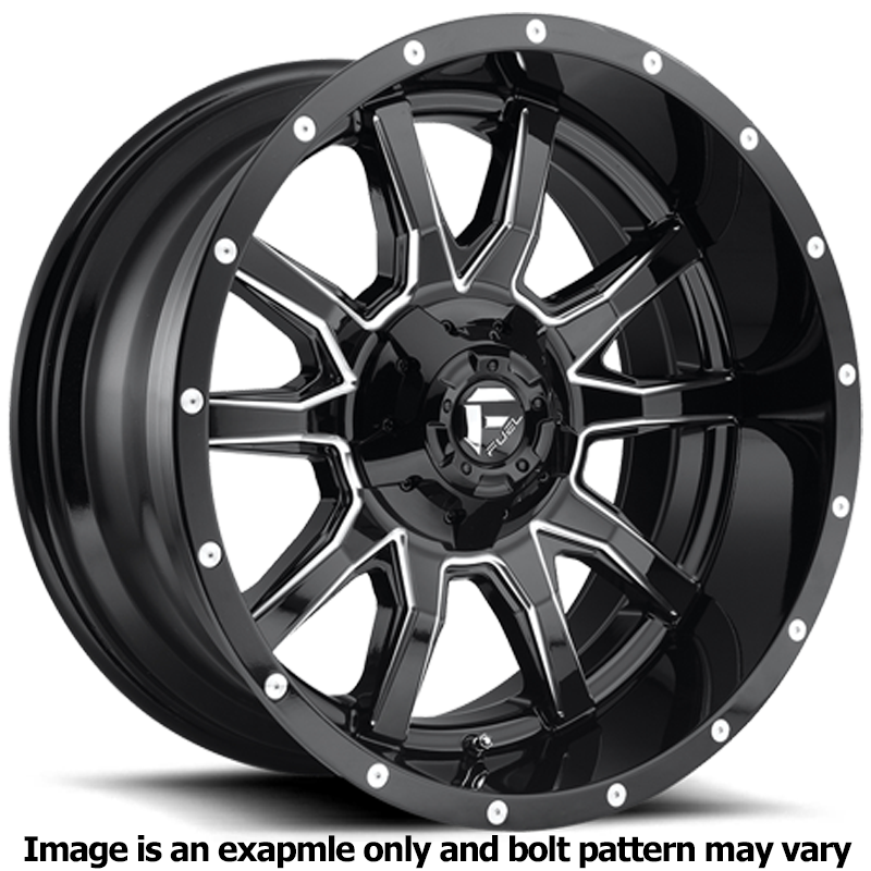 Vandal Series D627 Gloss Black Milled Wheel D62720909850 by Fuel