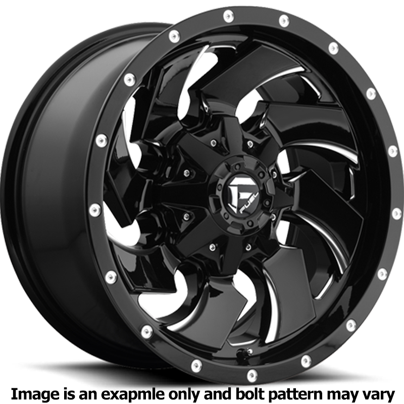 Cleaver Series D574 Gloss Black Milled Wheel D57420001747 by Fuel