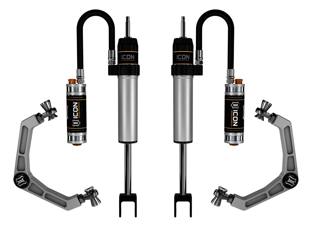 Silverado 2500HD/3500HD 2020-2023 Chevy 4wd & 2wd - Icon FRONT 2.5 CDCV Piggyback Resi Shocks & Bullet UCA (fits with 0-2" Front Lift) - Pair