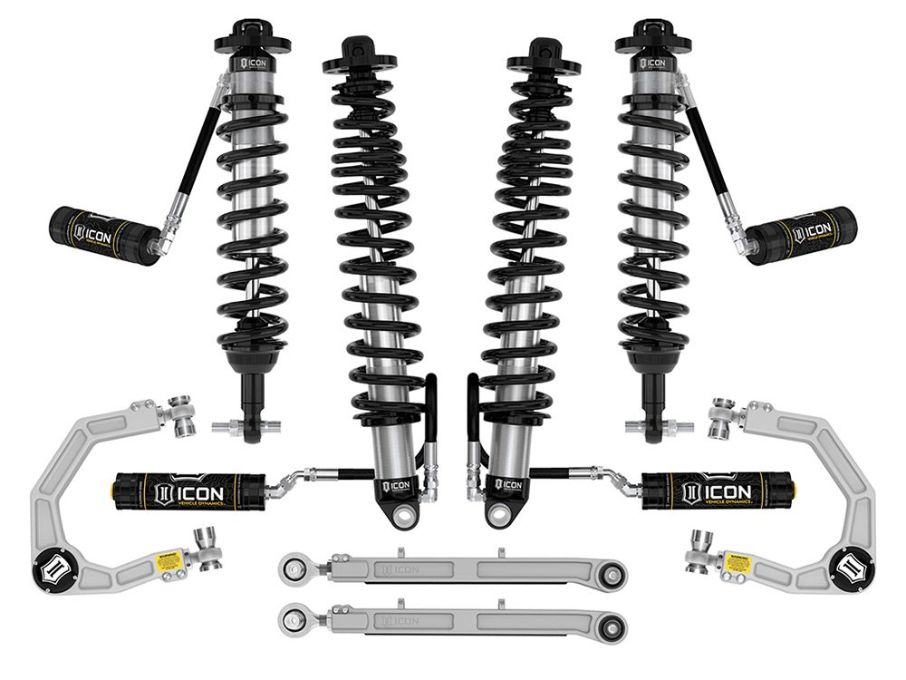 3-4" 2021-2023 Ford Bronco 4wd (non-Sasquatch models) Coilover Lift Kit by ICON Vehicle Dynamics - Stage 5 (with billet aluminum upper control arms)