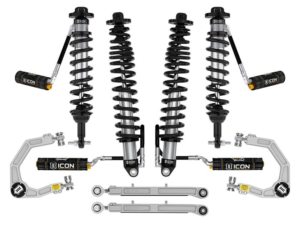 3-4" 2021-2023 Ford Bronco 4wd (non-Sasquatch models) Coilover Lift Kit by ICON Vehicle Dynamics - Stage 6 (with billet aluminum upper control arms)