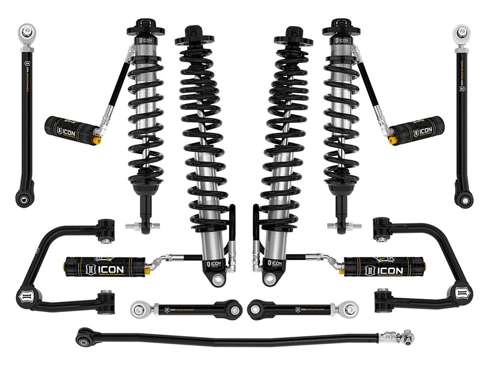 3-4" 2021-2023 Ford Bronco 4wd (non-Sasquatch models) Coilover Lift Kit by ICON Vehicle Dynamics - Stage 7 (with tubular steel upper control arms)