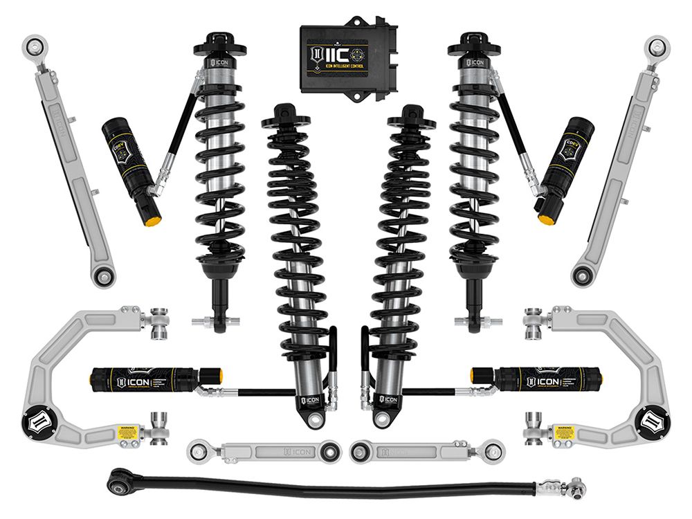 3-4" 2021-2023 Ford Bronco 4wd (non-Sasquatch models) Coilover Lift Kit by ICON Vehicle Dynamics - Stage 8 (with billet aluminum upper control arms)