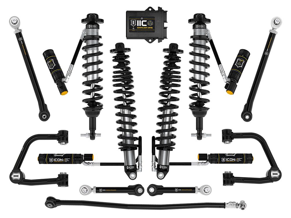 3-4" 2021-2023 Ford Bronco 4wd (non-Sasquatch models) Coilover Lift Kit by ICON Vehicle Dynamics - Stage 8 (with tubular steel upper control arms)