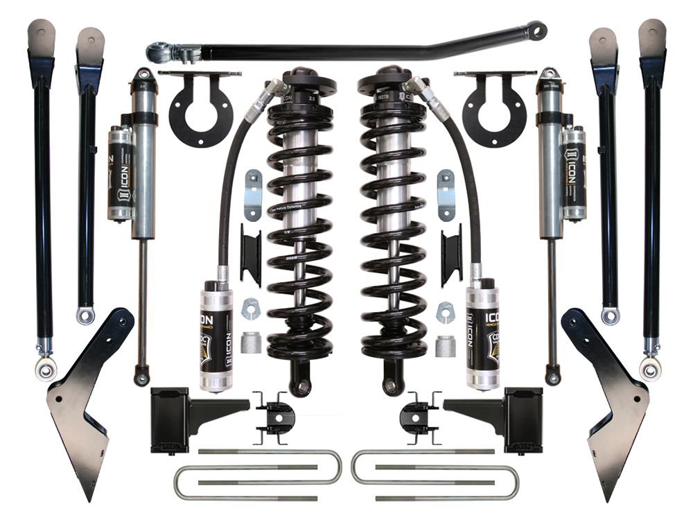 4-5.5" 2008-2010 Ford F250/F350 4wd Coilover Conversion Lift Kit by ICON Vehicle Dynamics - Stage 4 (with 4-Link Conversion Kit)