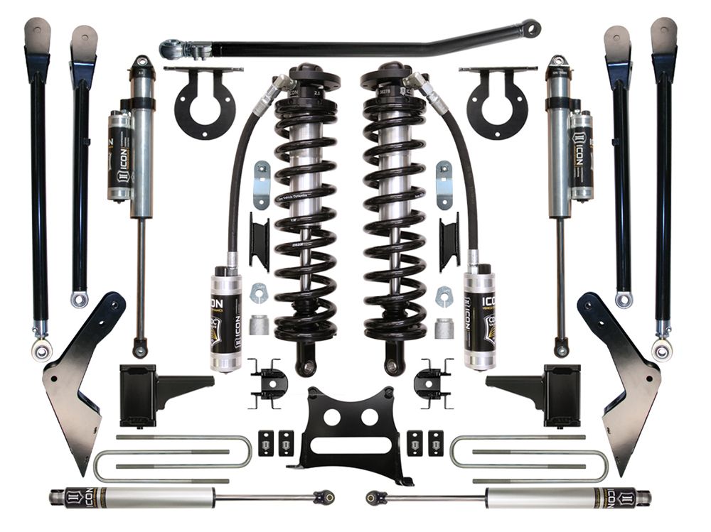 4-5.5" 2008-2010 Ford F250/F350 4wd Coilover Conversion Lift Kit by ICON Vehicle Dynamics - Stage 5 (with 4-Link Conversion Kit)