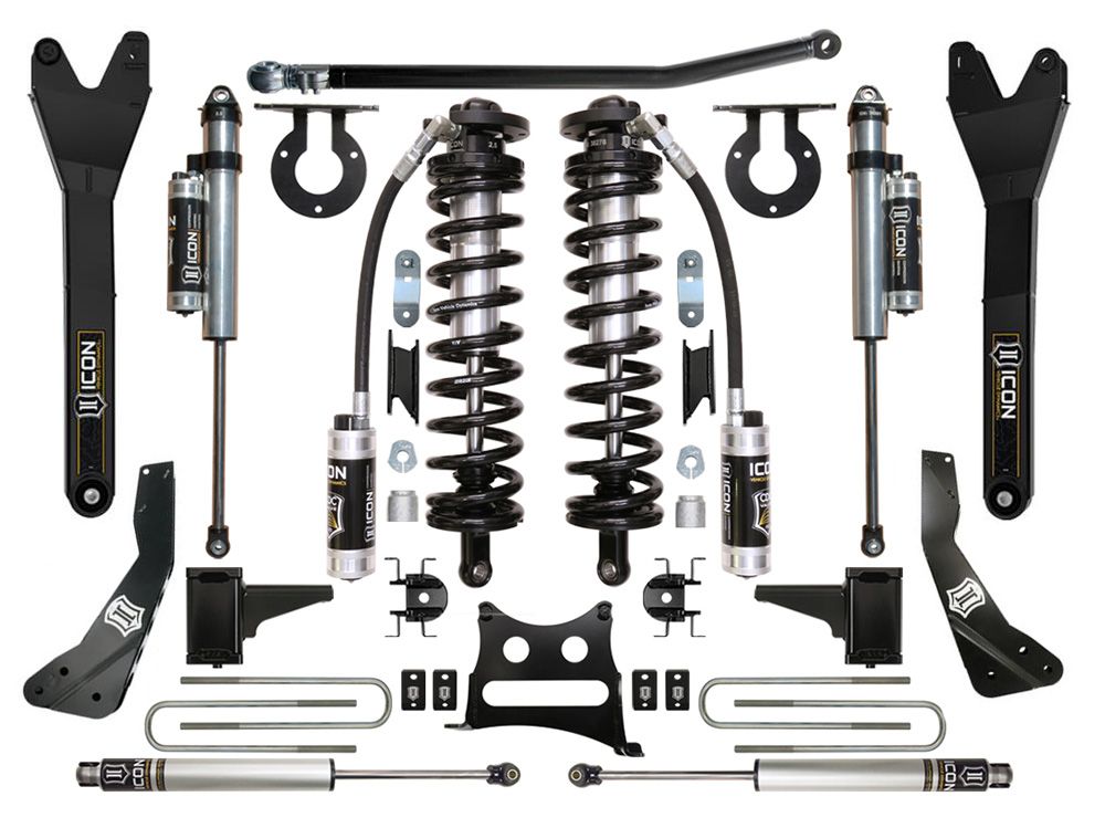 4-5.5" 2008-2010 Ford F250/F350 4wd Coilover Conversion Lift Kit by ICON Vehicle Dynamics - Stage 5 (with Radius Arms)