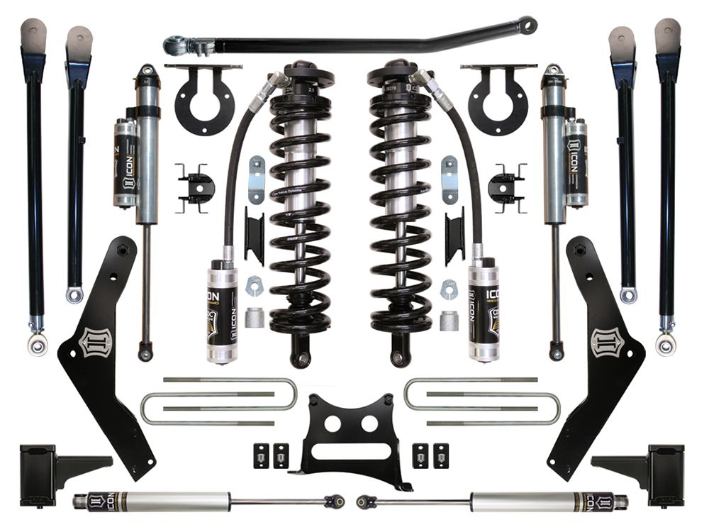 4-5.5" 2011-2016 Ford F250/F350 4wd Coilover Conversion Lift Kit by ICON Vehicle Dynamics - Stage 5 (with 4-Link Conversion Kit)