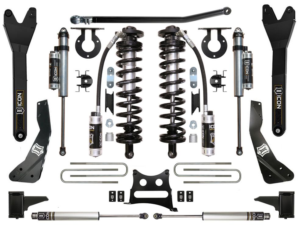4-5.5" 2011-2016 Ford F250/F350 4wd Coilover Conversion Lift Kit by ICON Vehicle Dynamics - Stage 5 (with Radius Arms)