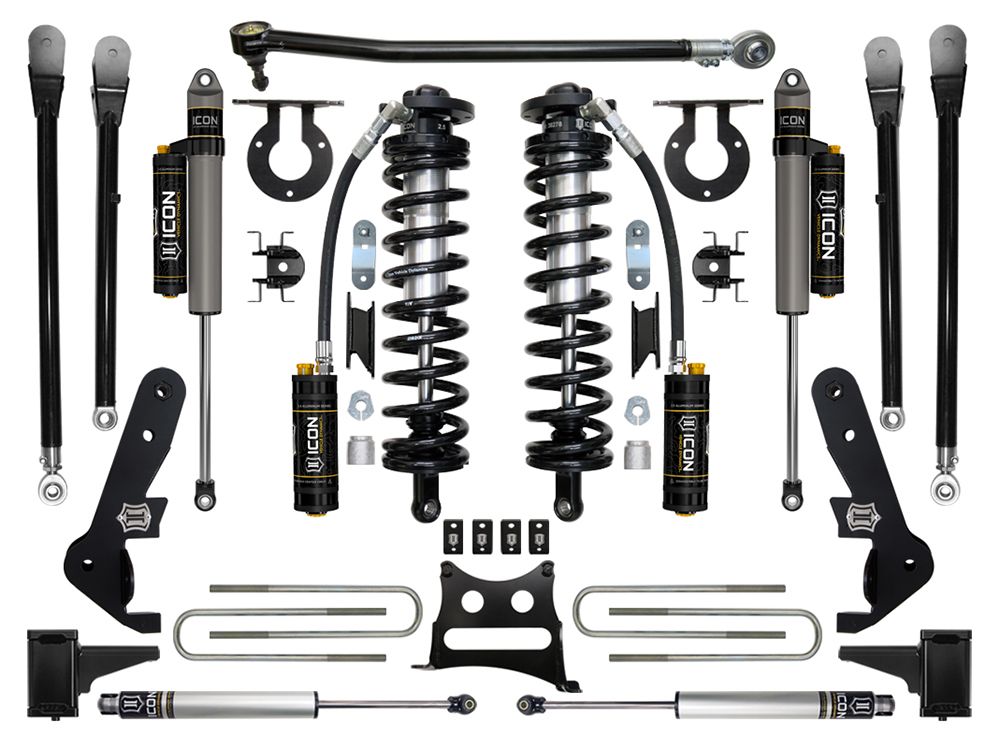 4-5.5" 2017-2022 Ford F250/F350 4wd Coilover Conversion Lift Kit by ICON Vehicle Dynamics - Stage 5 (with 4-Link Conversion Kit)