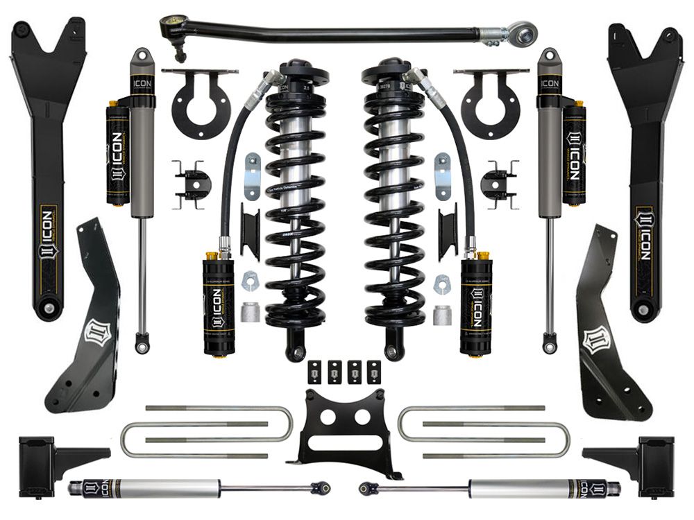 4-5.5" 2017-2022 Ford F250/F350 4wd Coilover Conversion Lift Kit by ICON Vehicle Dynamics - Stage 5 (with Radius Arms)