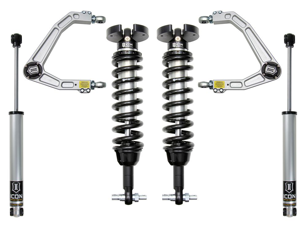 1.5-3.5" 2019-2023 Chevy Silverado 1500 4wd & 2wd Coilover Lift Kit by ICON Vehicle Dynamics - Stage 2 (with billet aluminum upper control arms)