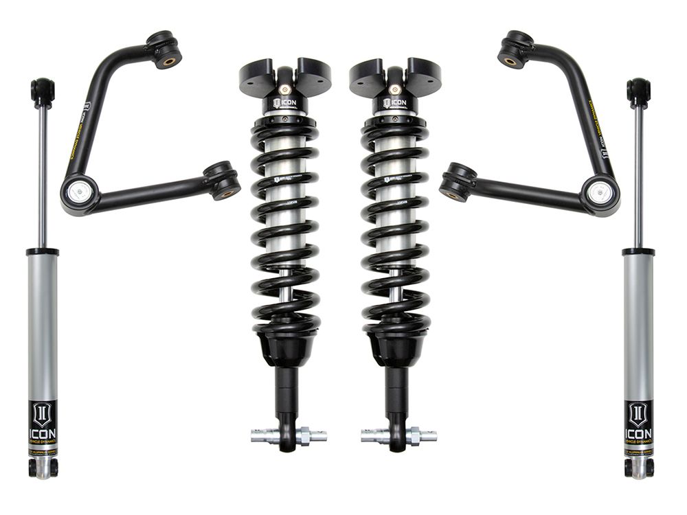 1.5-3.5" 2019-2023 Chevy Silverado 1500 4wd & 2wd Coilover Lift Kit by ICON Vehicle Dynamics - Stage 2 (with tubular steel upper control arms)