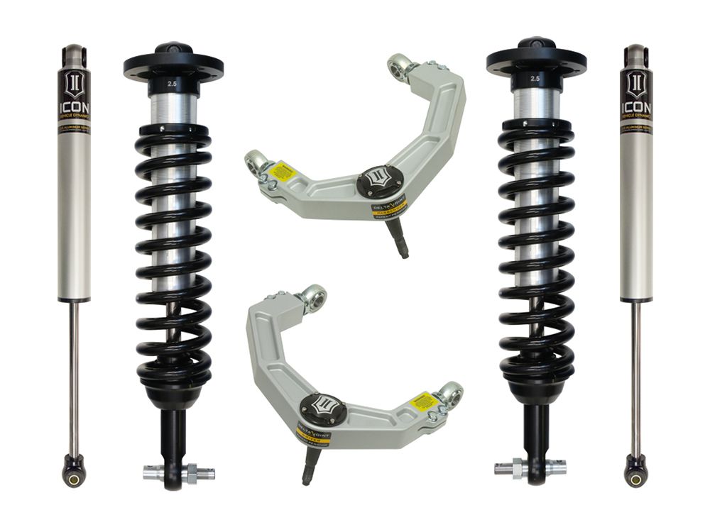 0-2.63" 2014 Ford F150 4wd Coilover Lift Kit by ICON Vehicle Dynamics - Stage 2 (with billet aluminum upper control arms)