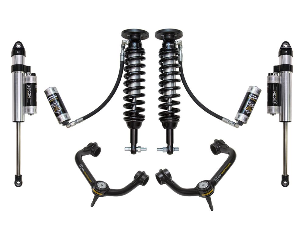 1.75-2.63" 2014 Ford F150 4wd Coilover Lift Kit by ICON Vehicle Dynamics - Stage 5 (with tubular steel upper control arms)