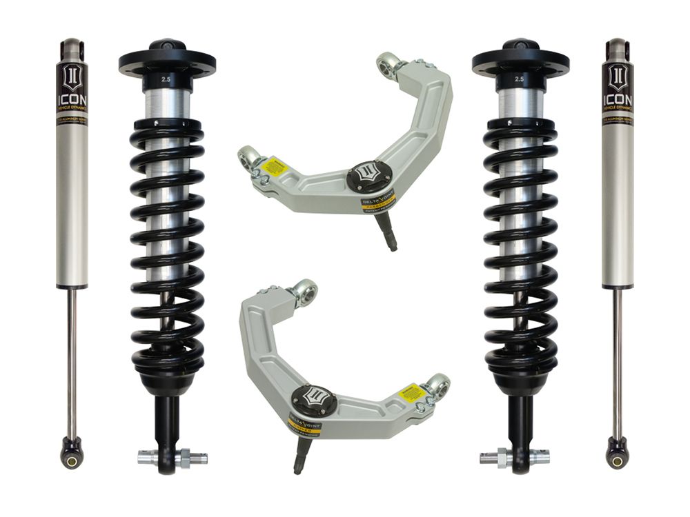 0-2.63" 2014 Ford F150 2wd Coilover Lift Kit by ICON Vehicle Dynamics - Stage 2 (with billet aluminum upper control arms)