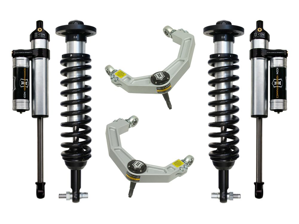 0-2.63" 2014 Ford F150 2wd Coilover Lift Kit by ICON Vehicle Dynamics - Stage 3 (with billet aluminum upper control arms)