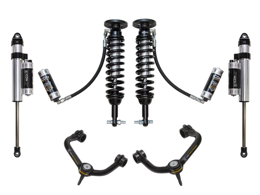 1.75-2.63" 2014 Ford F150 2wd Coilover Lift Kit by ICON Vehicle Dynamics - Stage 5 (with tubular steel upper control arms)