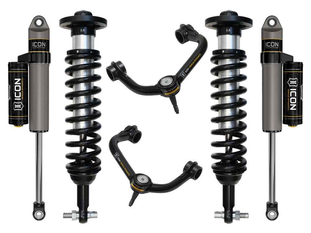 0-3" 2021-2022 Ford F150 2wd Coilover Lift Kit by ICON Vehicle Dynamics - Stage 3 (with tubular steel upper control arms)