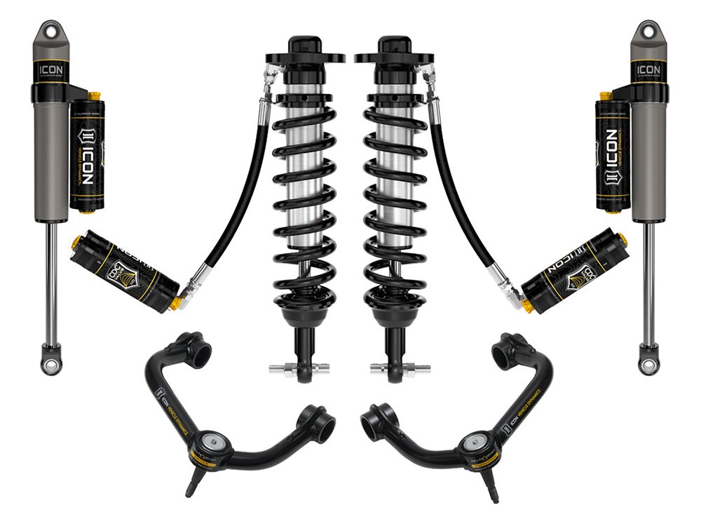 0-3" 2021-2023 Ford F150 2wd Coilover Lift Kit by ICON Vehicle Dynamics - Stage 5 (with tubular steel upper control arms)