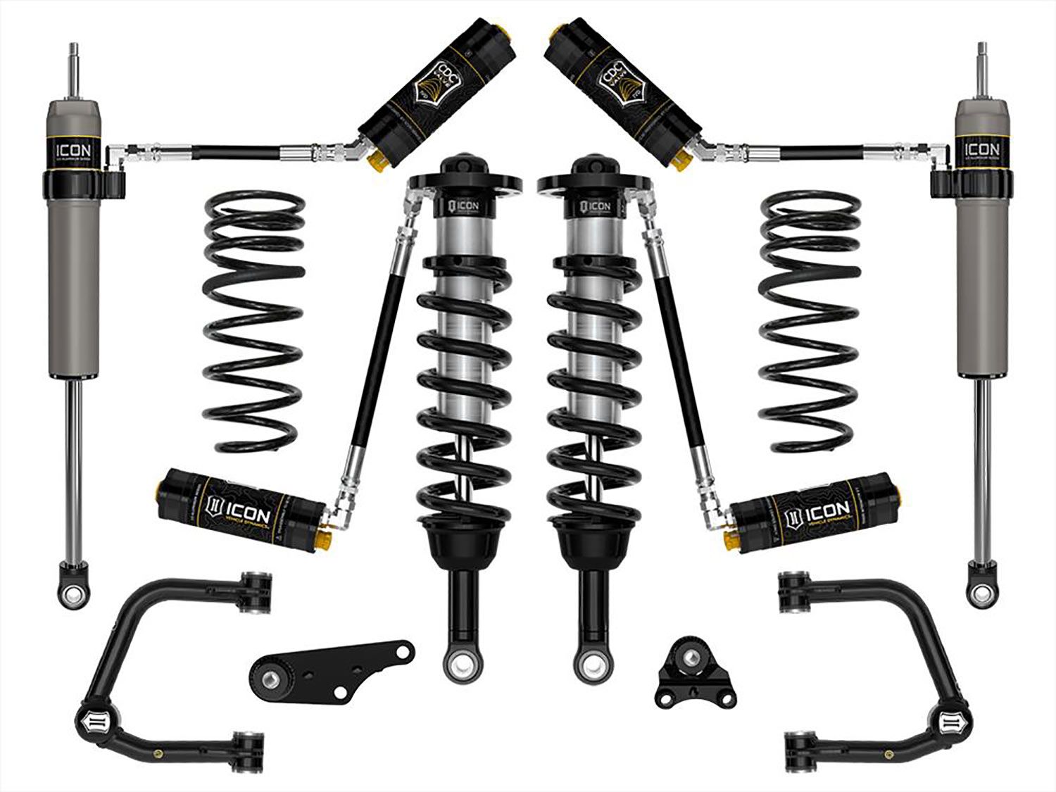 1.25-3" 2024 Toyota Tacoma 4wd Coilover Lift Kit (w/Tubular Upper Control Arms & .5" Rear Coil Springs) by ICON Vehicle Dynamics - Stage 5