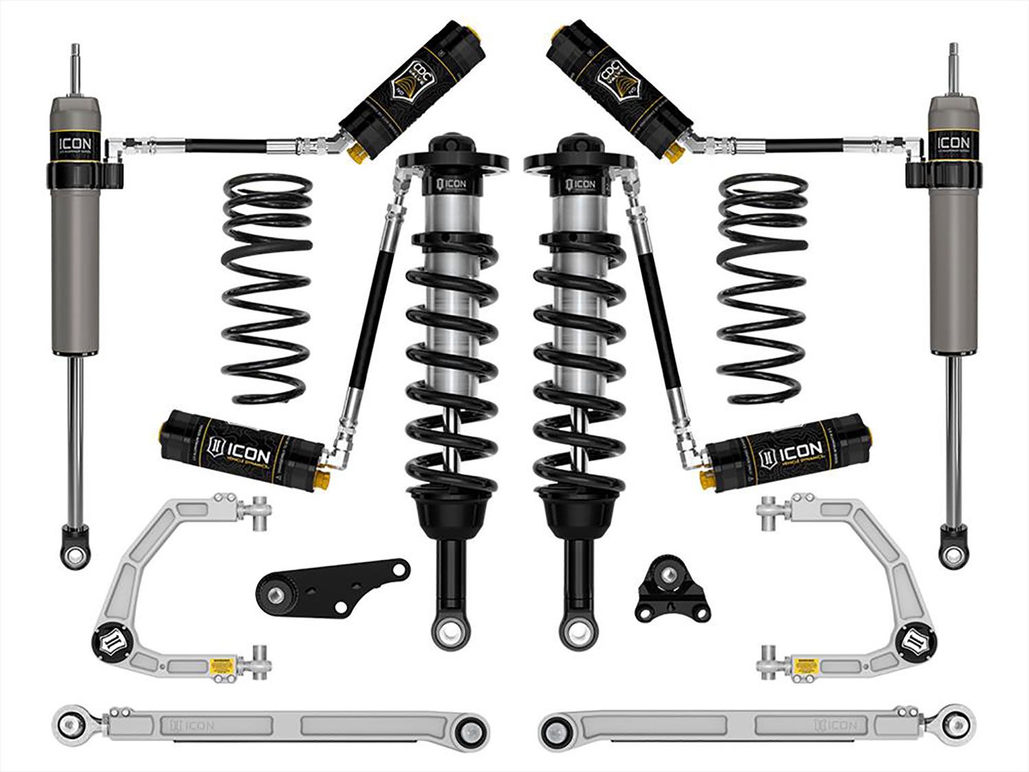 1.25-3" 2024 Toyota Tacoma 4wd Coilover Lift Kit (w/Billet Upper Control Arms & .5" Rear Coil Springs) by ICON Vehicle Dynamics - Stage 8