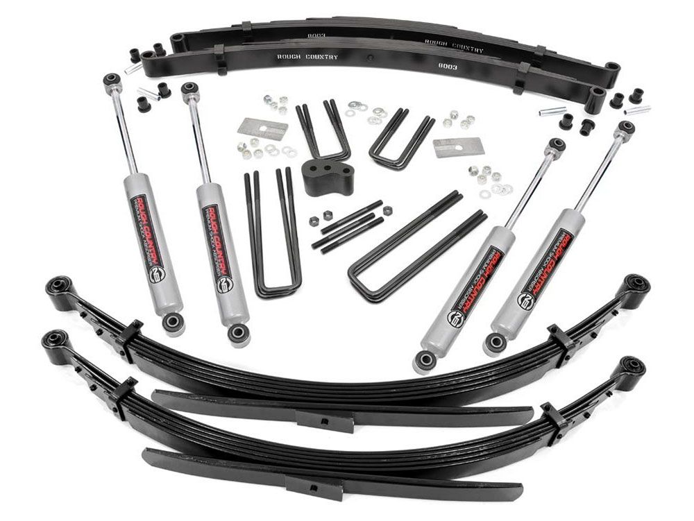 4" 1978-1993 Dodge W150 Pickup 4wd (w/Dana 44) Lift Kit (w/ Rear Leaf Springs) by Rough Country