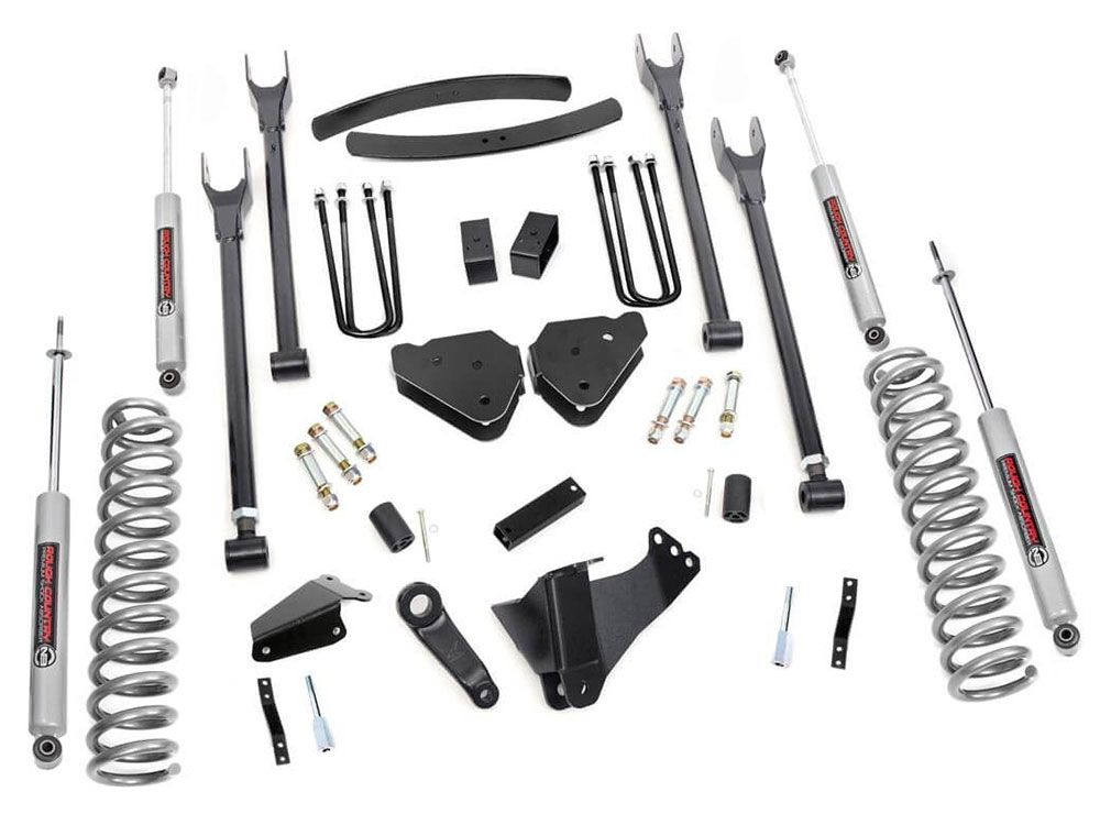 6" 2005-2007 Ford F250/F350 Diesel (w/o overloads) 4WD 4-Link Lift Kit by Rough Country
