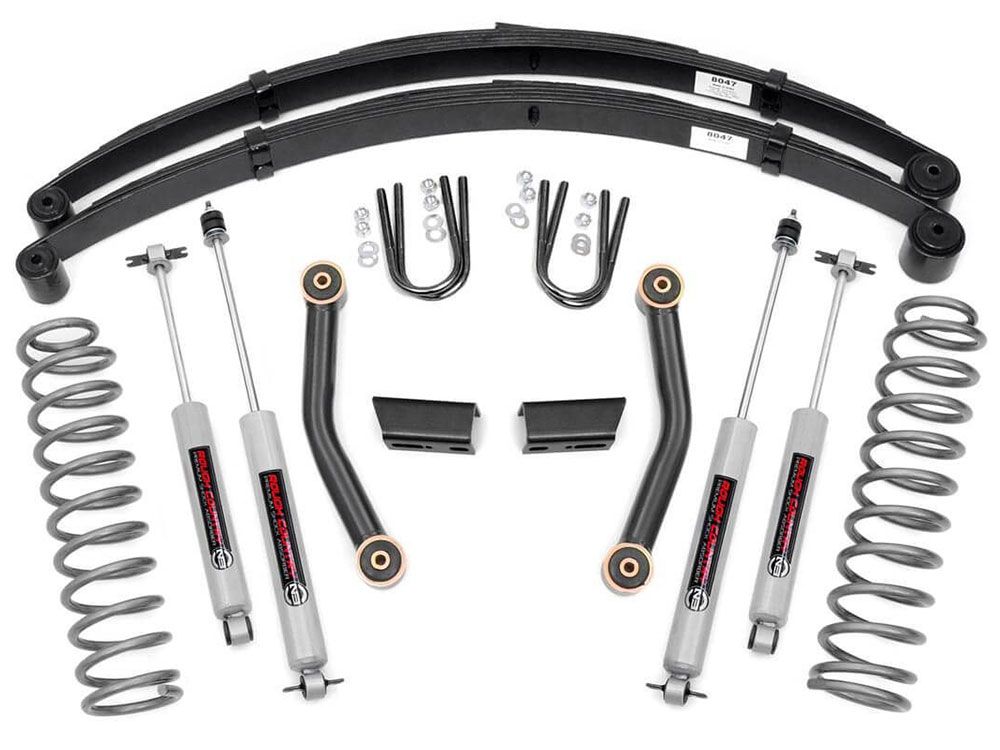 3" 1984-2001 Jeep Cherokee XJ 4WD Series II Lift Kit by Rough Country (w/rear leaf springs)