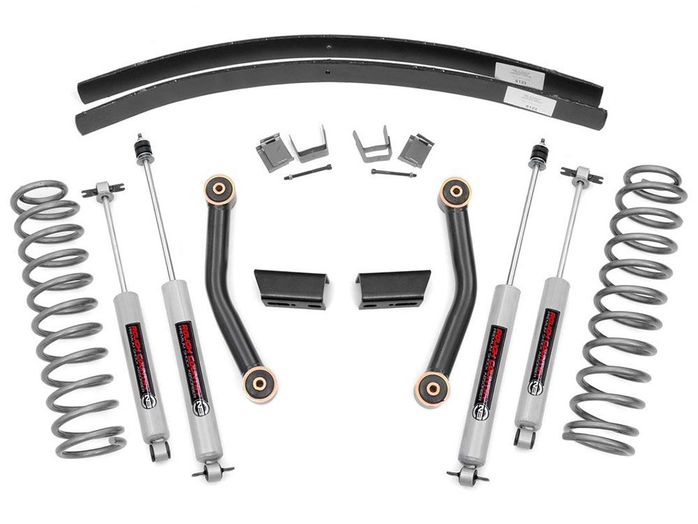 3" 1984-2001 Jeep Cherokee XJ 4WD Series II Lift Kit by Rough Country (w/rear add-a-leafs)