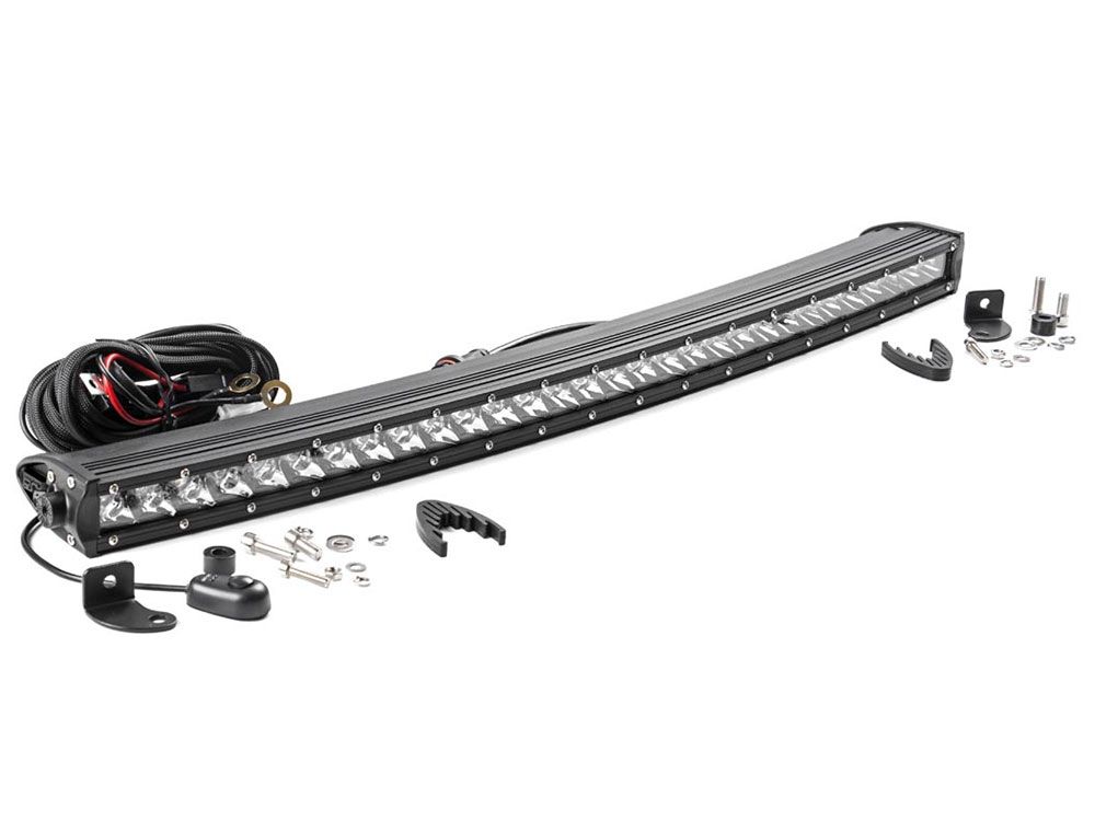 30" Curved Cree LED Light Bar - (Single Row | Chrome Series) by Rough Country