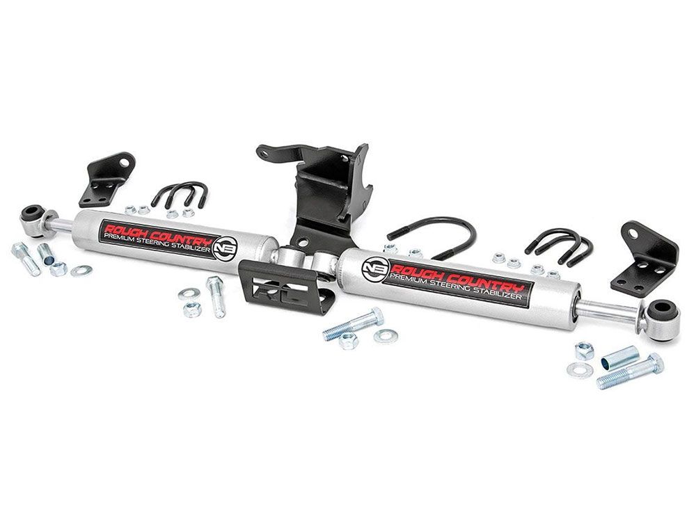 Gladiator 2020-2024 Jeep 4WD - Dual N3 Steering Stabilizer Kit by Rough Country