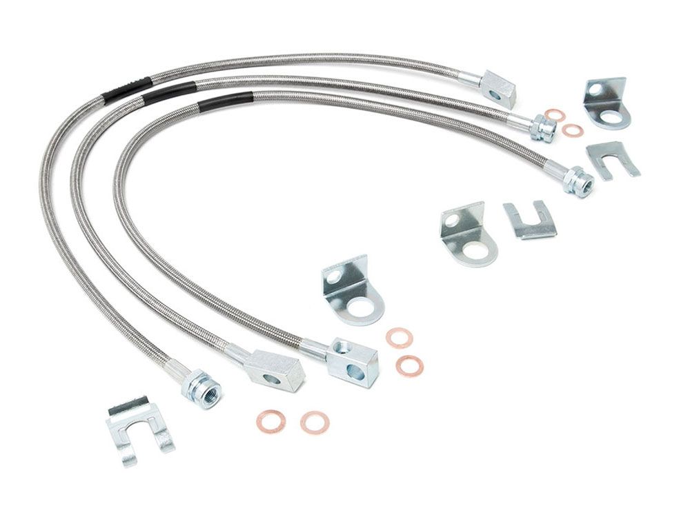 Wrangler TJ 1997-2006 Jeep 4wd (w/4-6" Lift) - Front and Rear Brake Line Kit by Rough Country