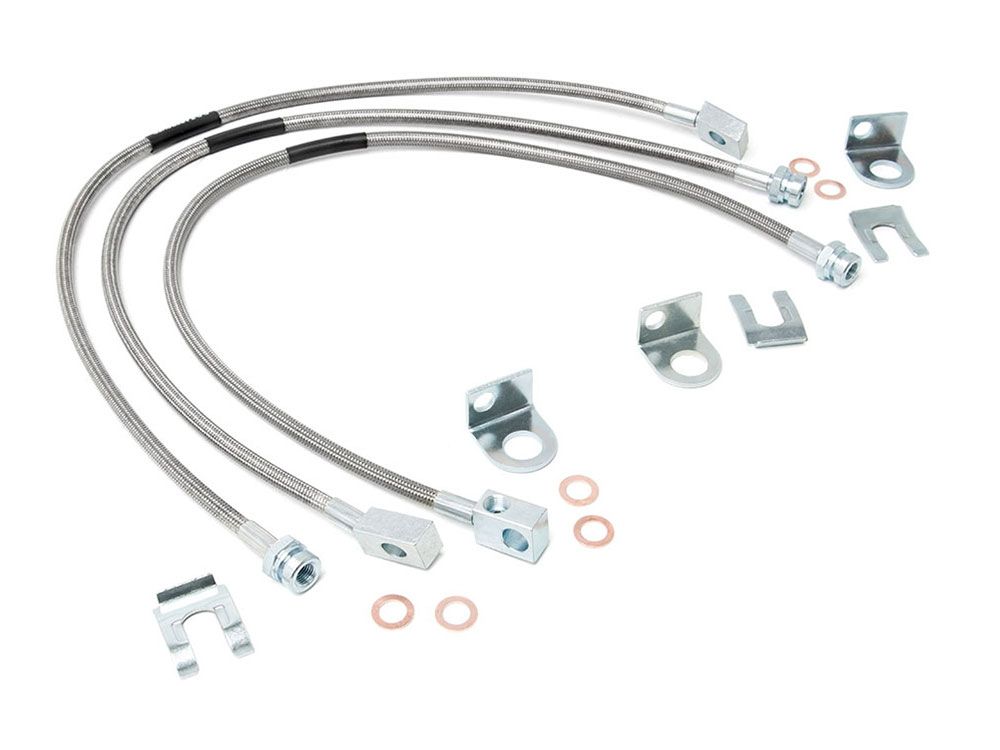 Cherokee XJ 1984-2001 Jeep 4wd (w/4-6" Lift) - Front and Rear Brake Line Kit by Rough Country