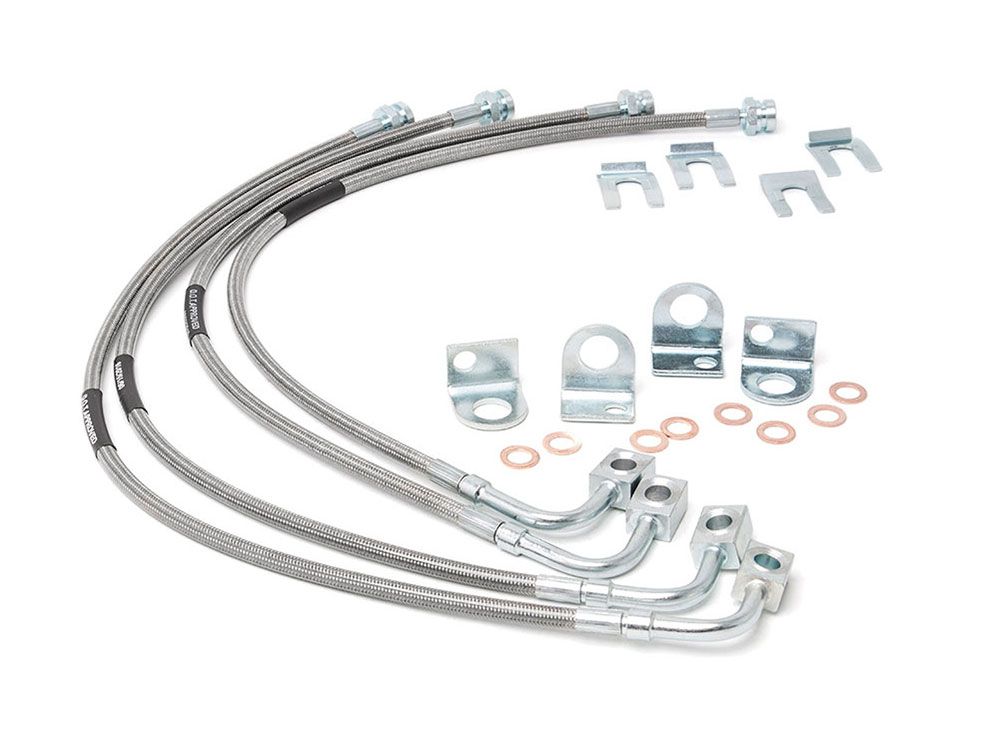 Wrangler JK 2007-2018 Jeep 4wd (w/4-6" Lift) - Front & Rear Brake Line Kit by Rough Country