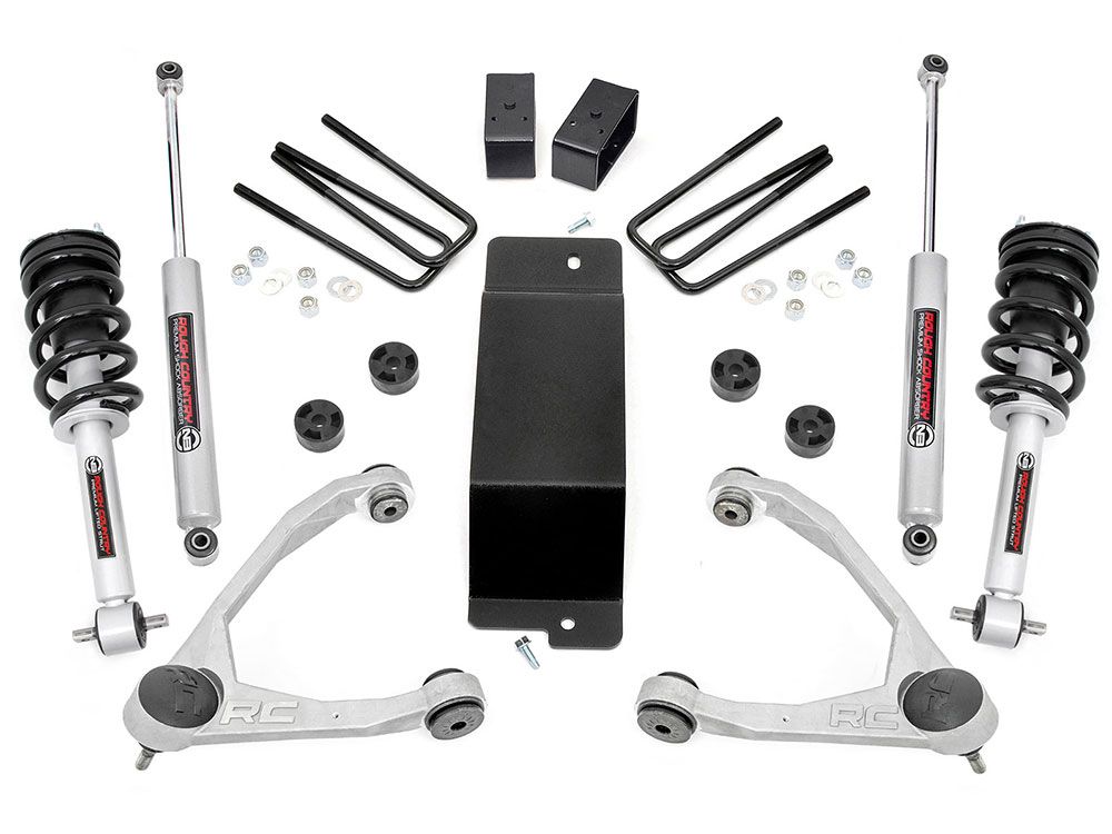 Rough Country 7.5 Lift Kit (fits) 2007-2013 Chevy Silverado GMC Sierra  1500 2WD, N3 Shocks, Suspension System