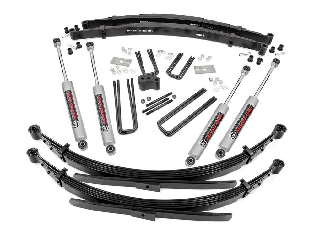 4" 1977-1993 Dodge W350 Pickup (w Dana 44) 4WD Lift Kit (w/ Rear Leaf Springs) by Rough Country