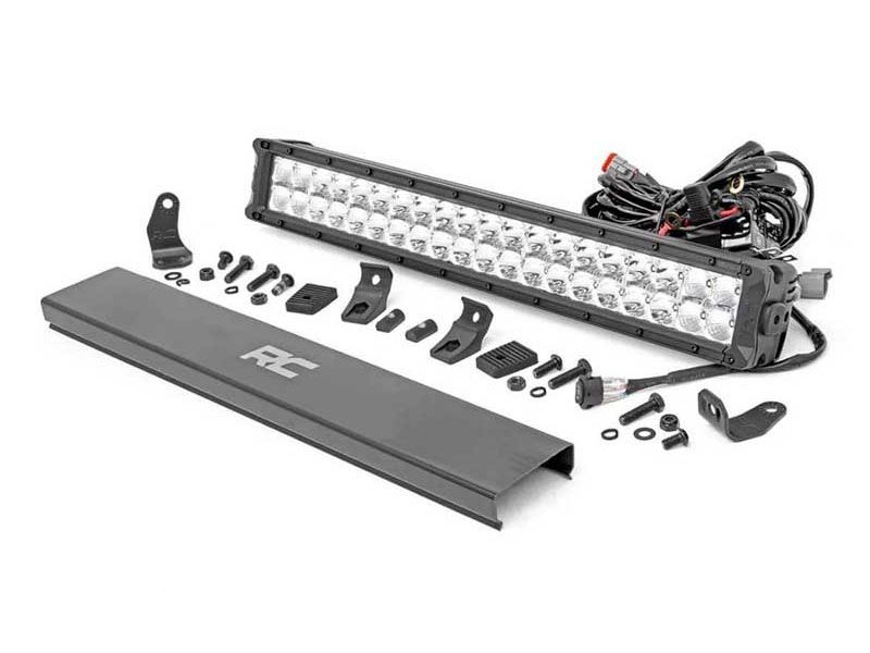 20" Cree LED Light Bar - (Dual Row | Chrome Series w/ Amber DRL) by Rough Country