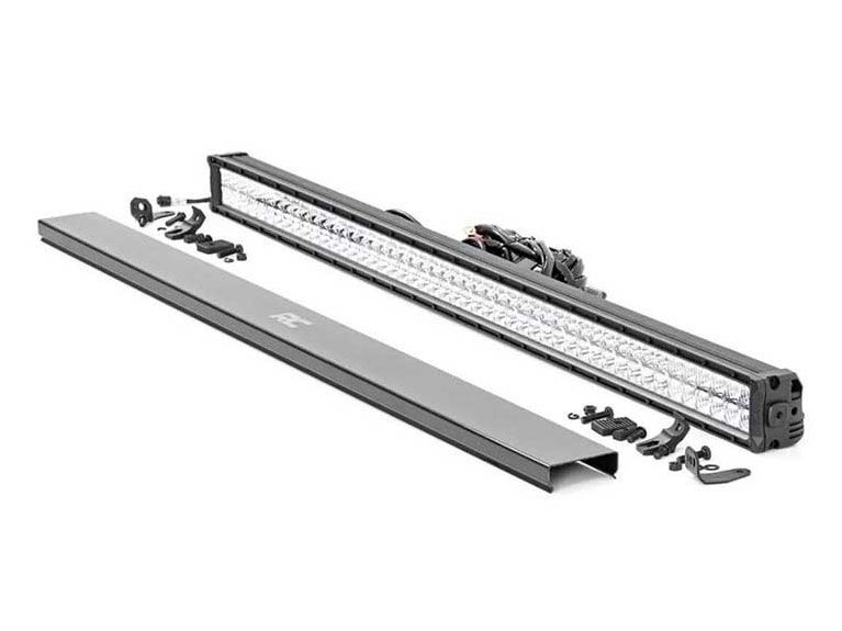 50" Cree LED Light Bar - (Dual Row | Black Series w/ Amber DRL) by Rough Country